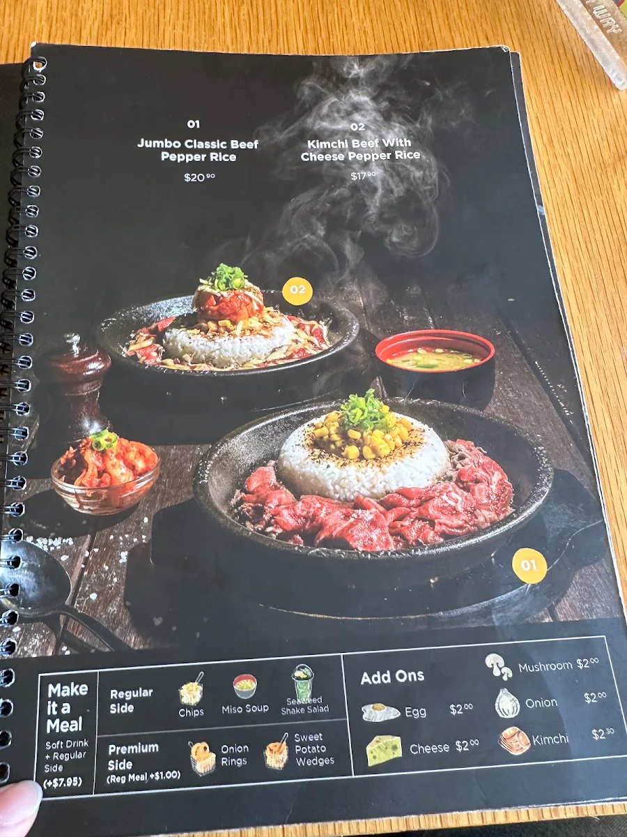 Menu, Pepper Lunch Victoria Park