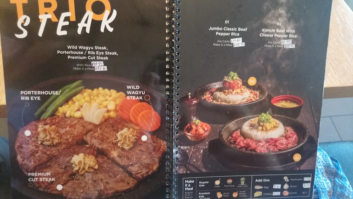 Menu, Pepper Lunch Victoria Park