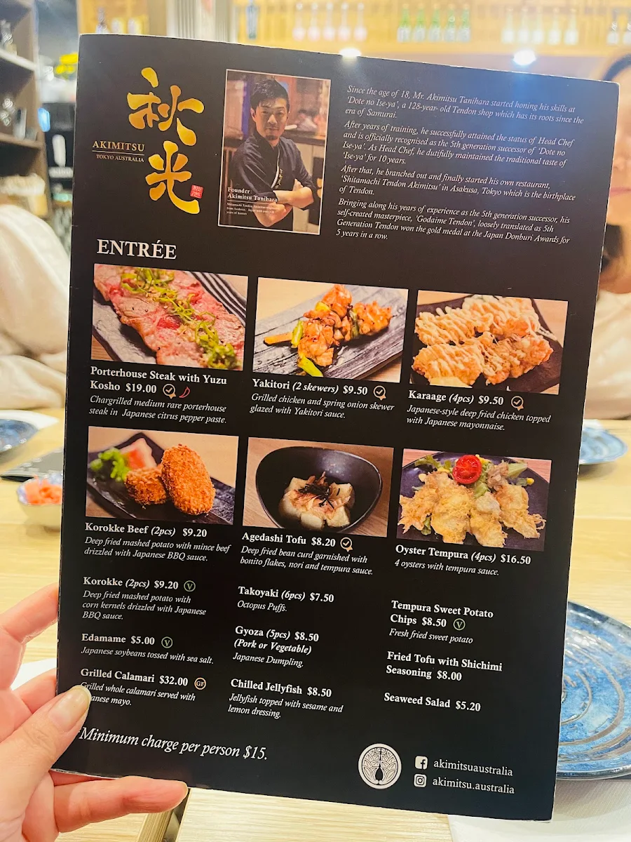 Menu, Akimitsu Australia
