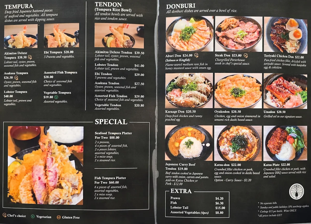 Menu, Akimitsu Australia