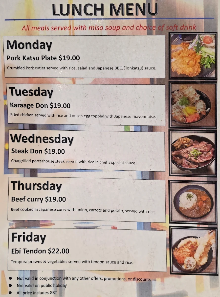 Menu, Akimitsu Australia