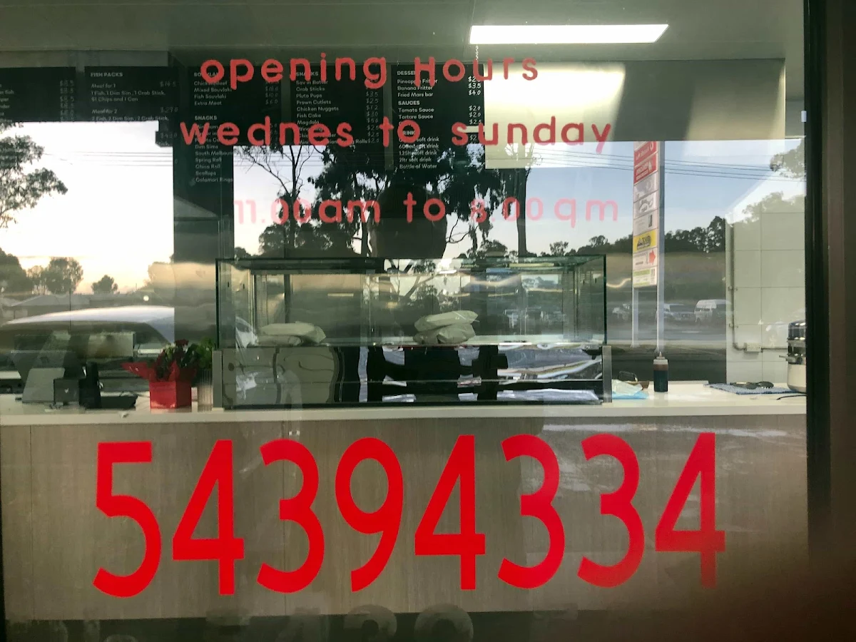 Menu, Strathfieldsaye fish and chips Takeaway