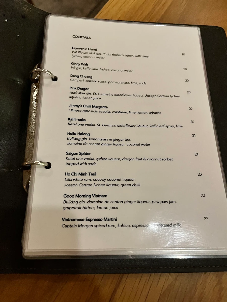 Menu, Jimmy Wah's