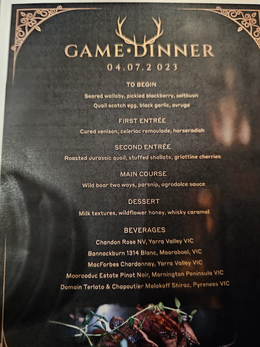 Menu, Eureka 89 - Dining & Events