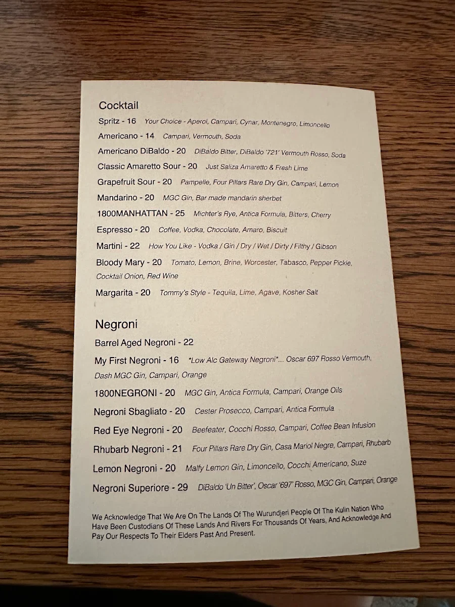 Menu, 1800 Lasagne