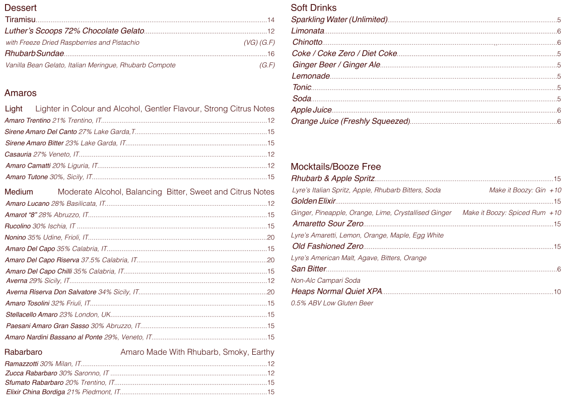 Menu, 1800 Lasagne
