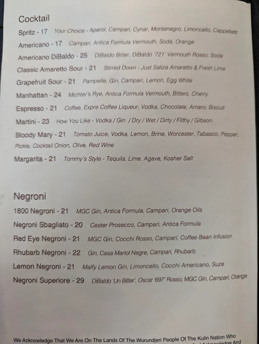 Menu, 1800 Lasagne