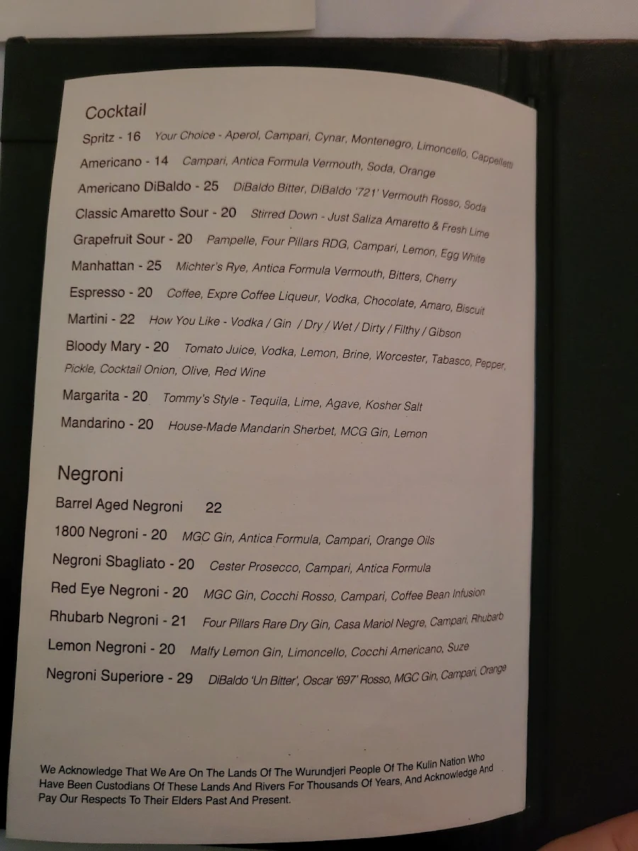 Menu, 1800 Lasagne