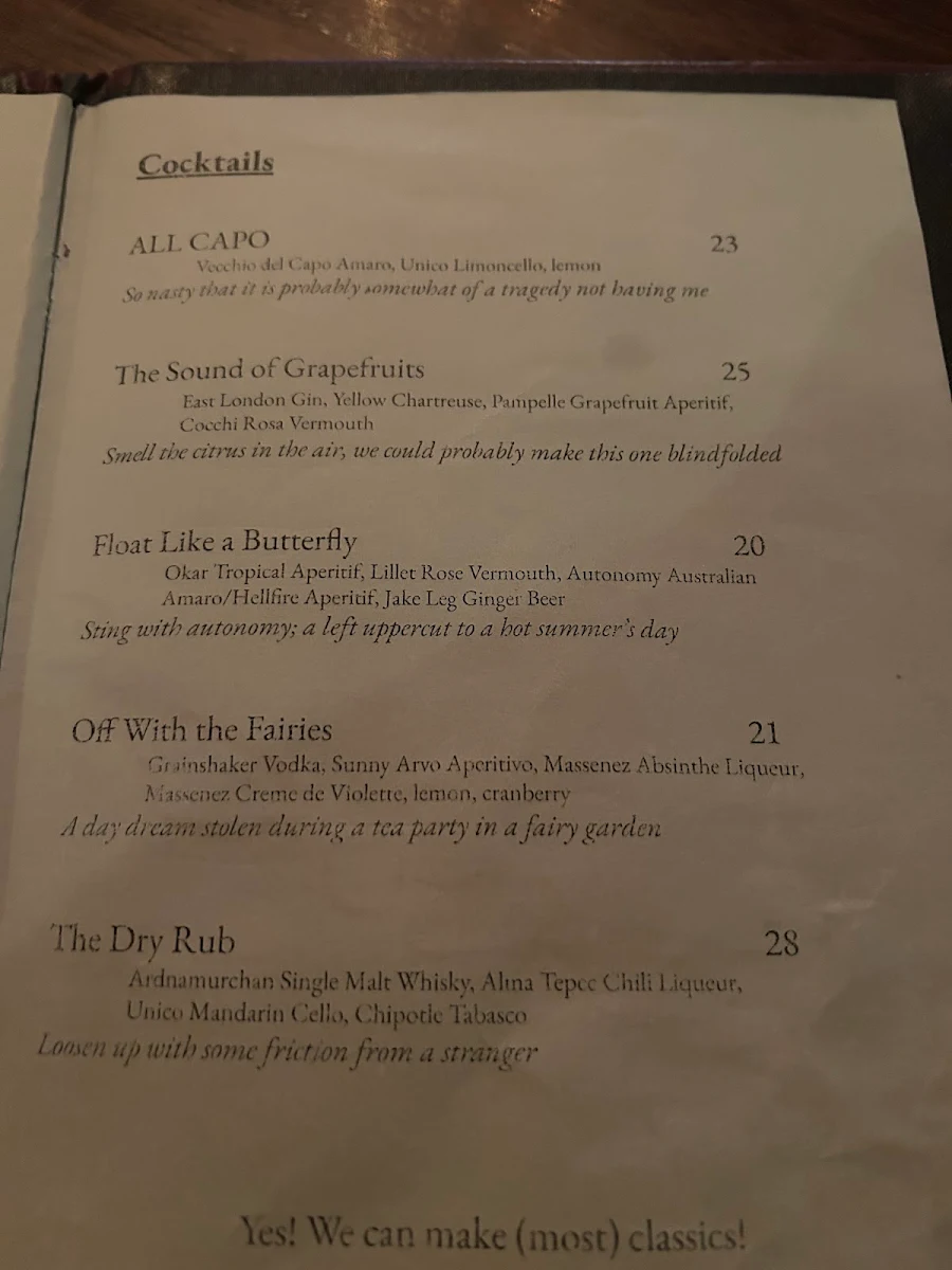 Menu, Bar Ampere