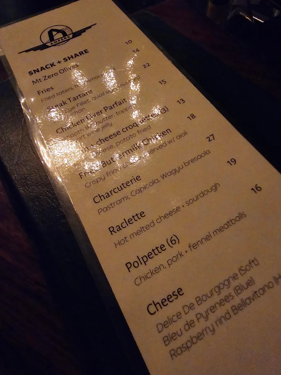 Menu, Bar Ampere