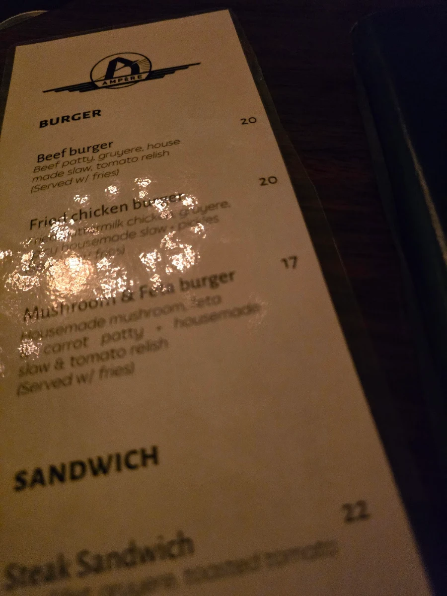 Menu, Bar Ampere
