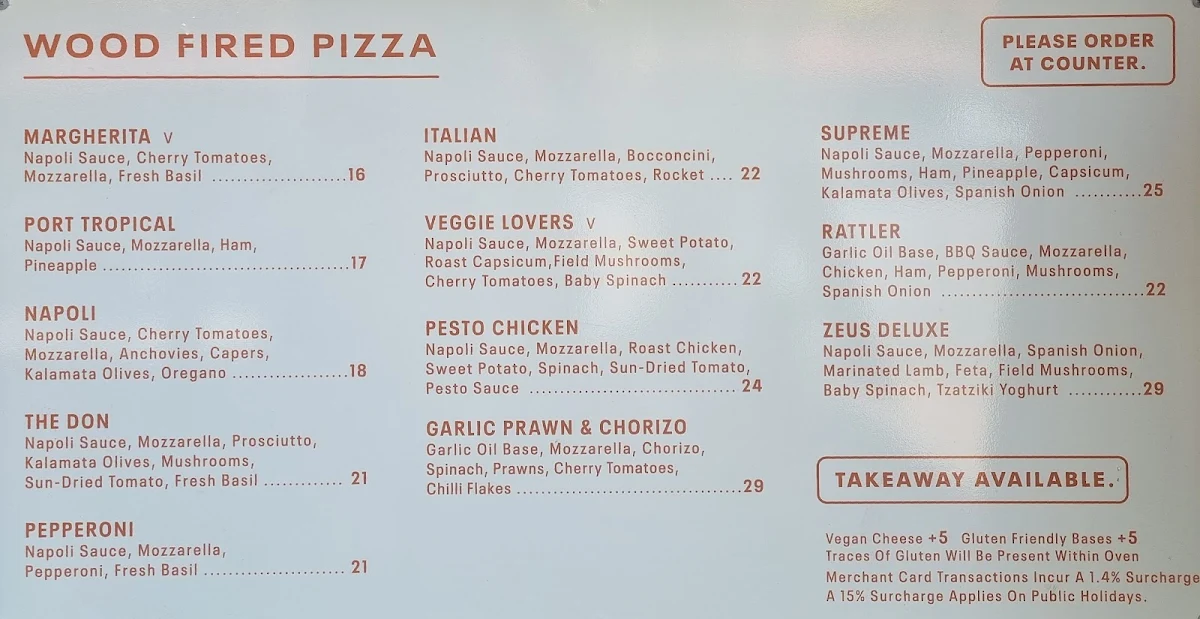 Menu, Rattle n Hum Port Douglas