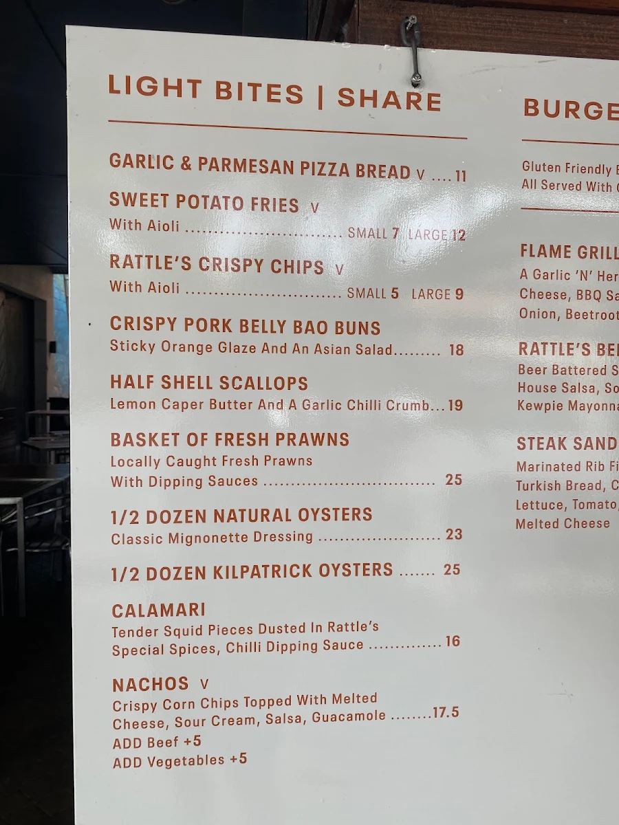 Menu, Rattle n Hum Port Douglas