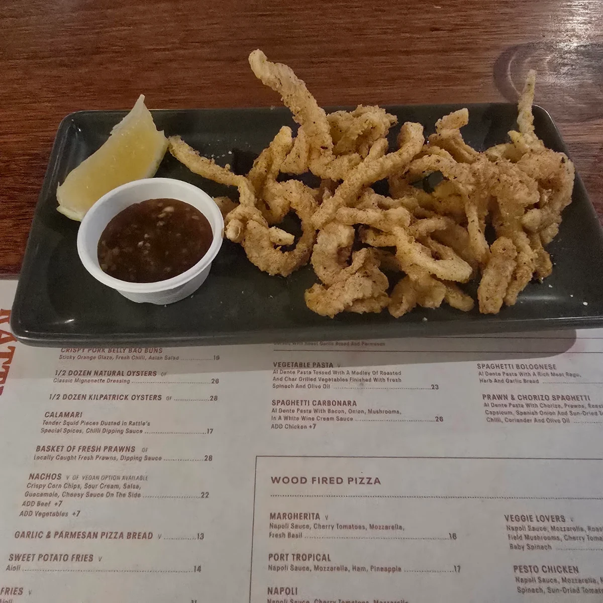 Menu, Rattle n Hum Port Douglas