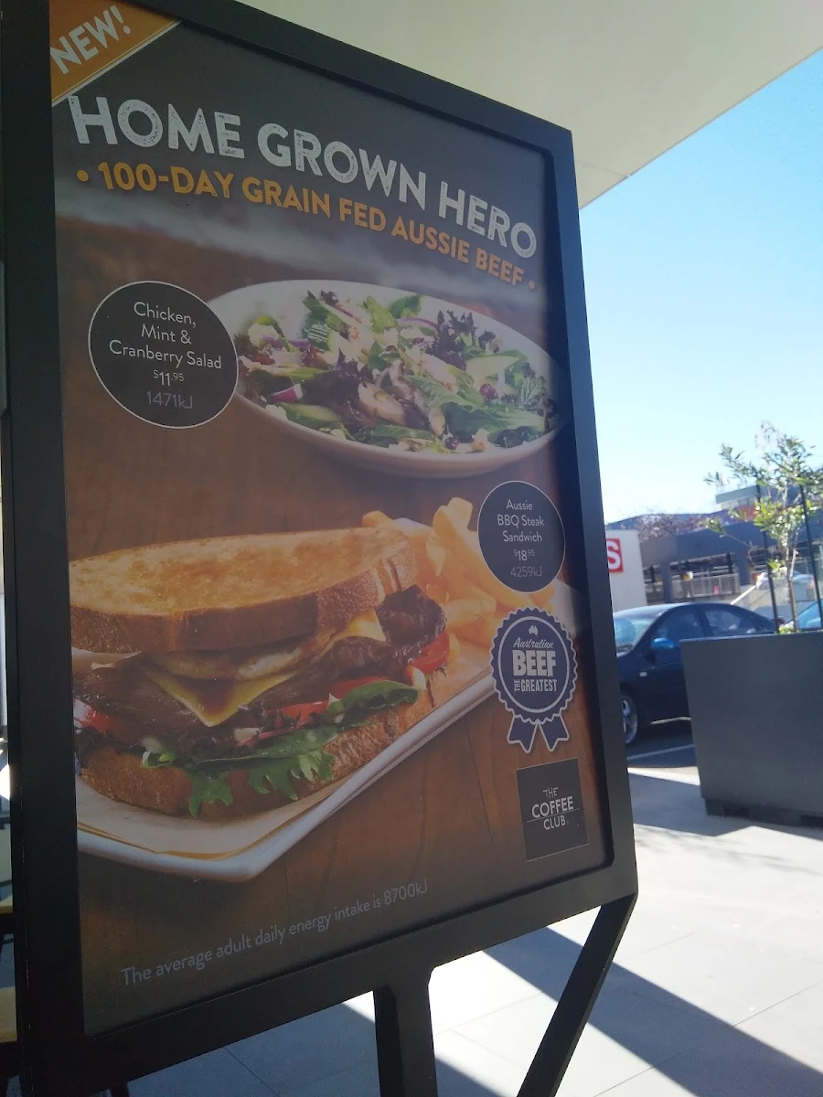 Menu, The Coffee Club Café - Eastlands TAS