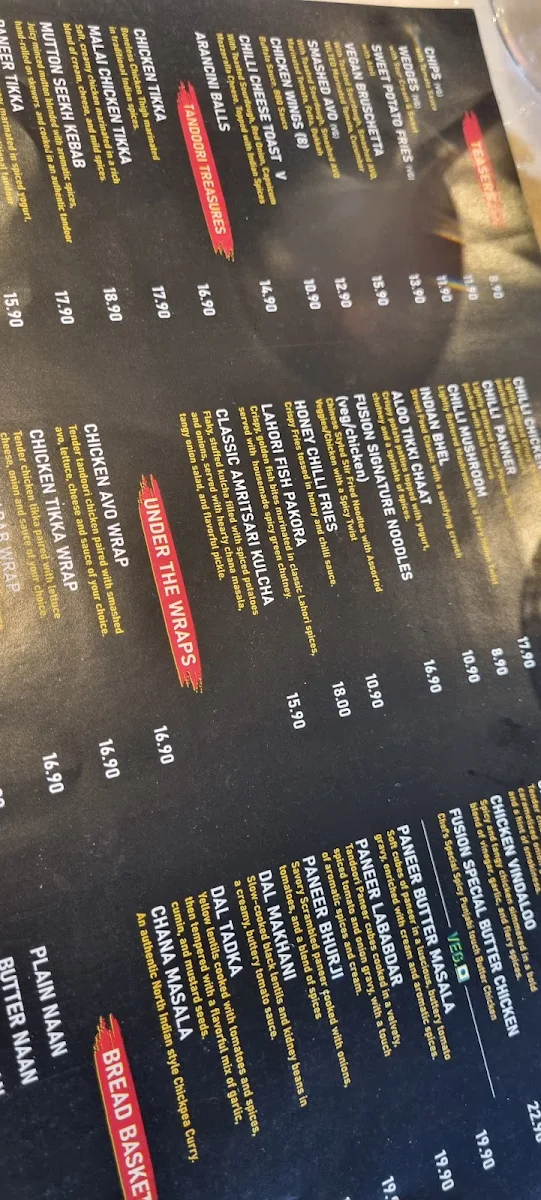 Menu, The Fusion Fork ( Indian Restaurant & Bar)