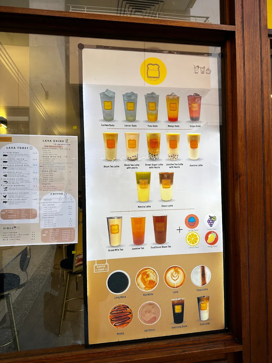 Menu, Golden Lava Toast