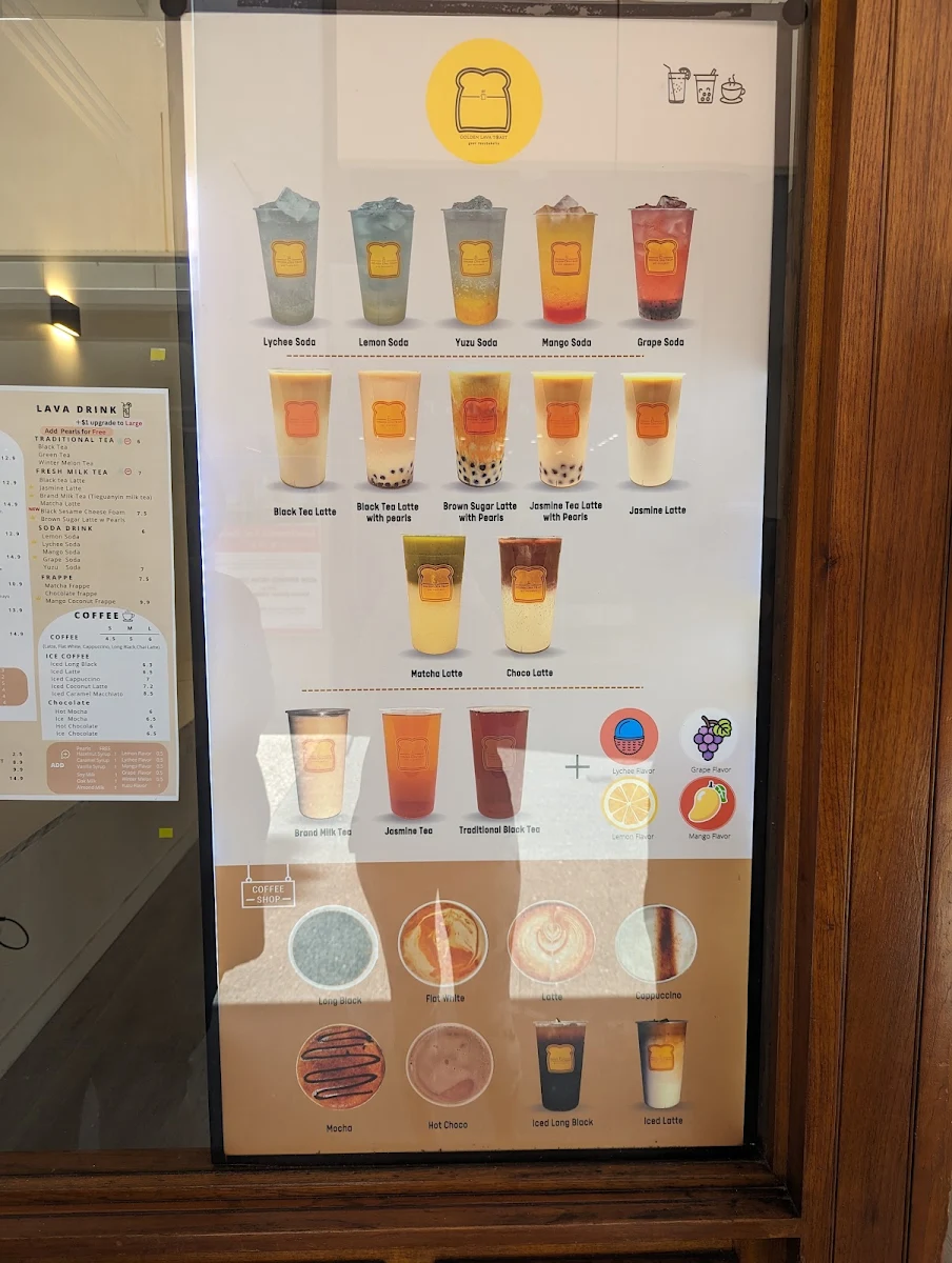 Menu, Golden Lava Toast