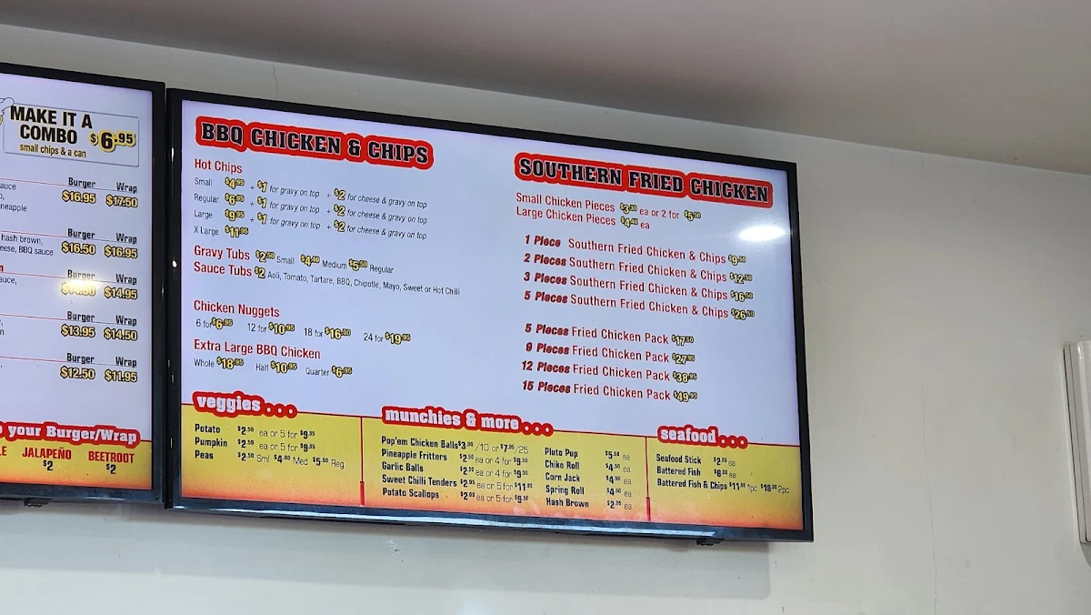 Menu, Chicken Mania Goonellabah