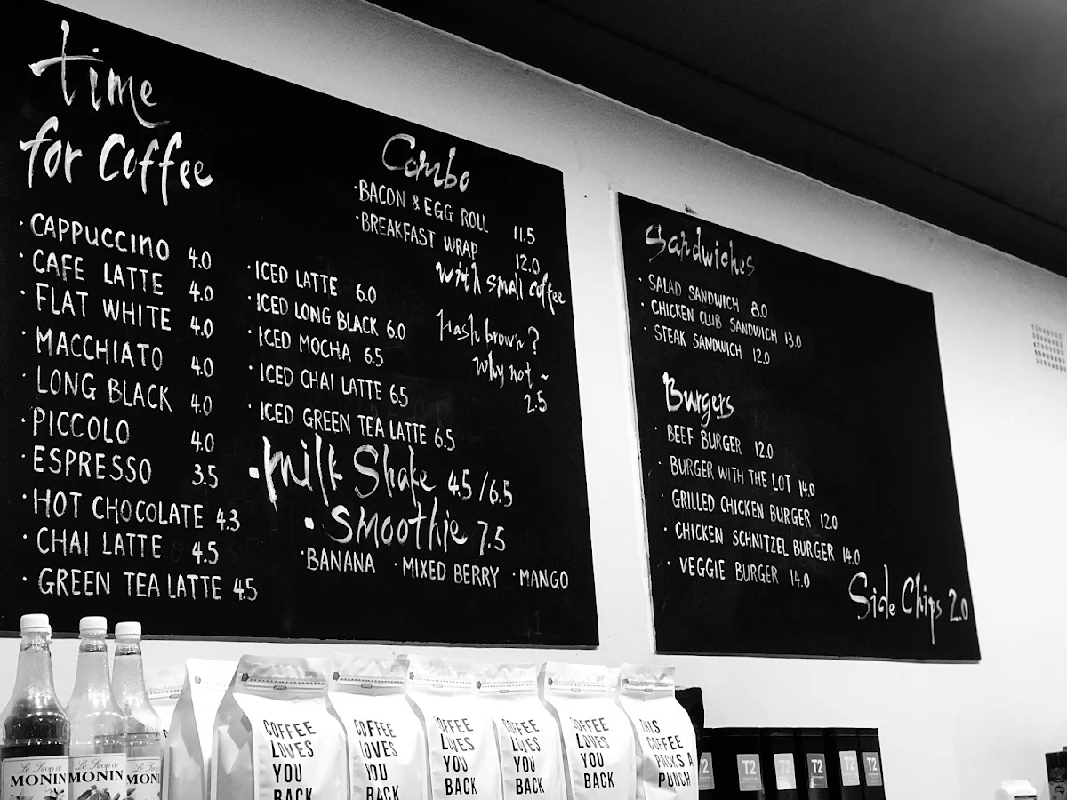 Menu, Cafe T.A.N.K