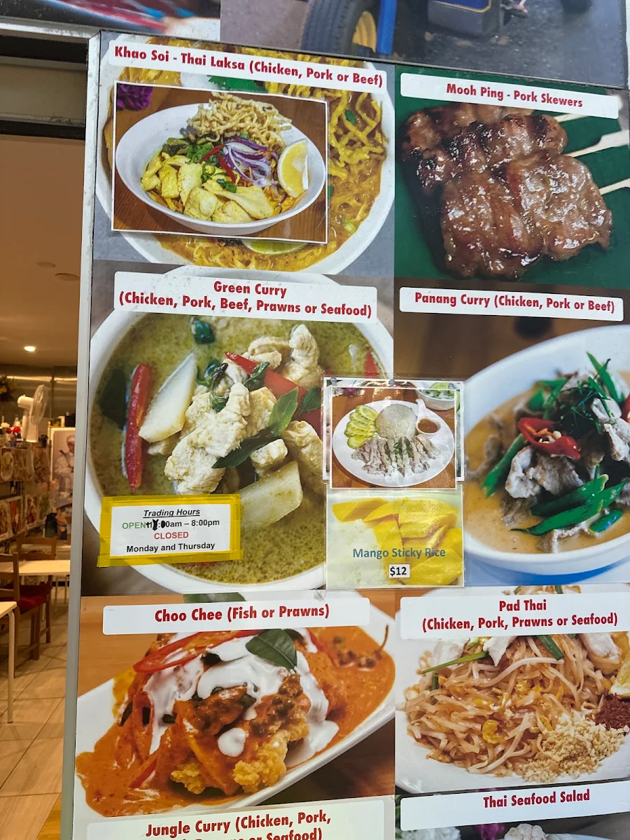Menu, WA Thai Street Food