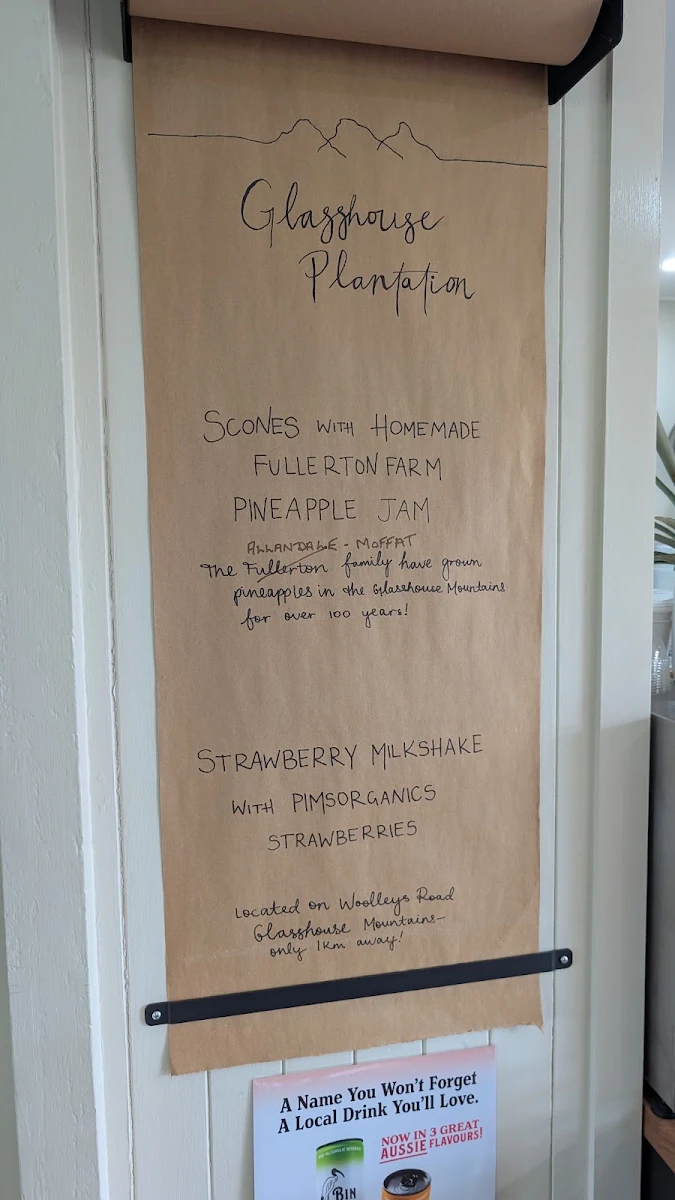 Menu, Glasshouse Plantation (Coffee plantation)