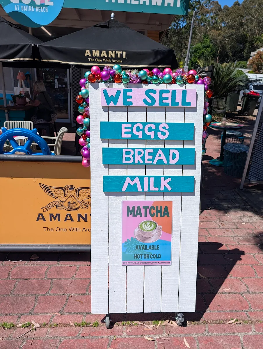 Menu, The Cove at Umina Beach