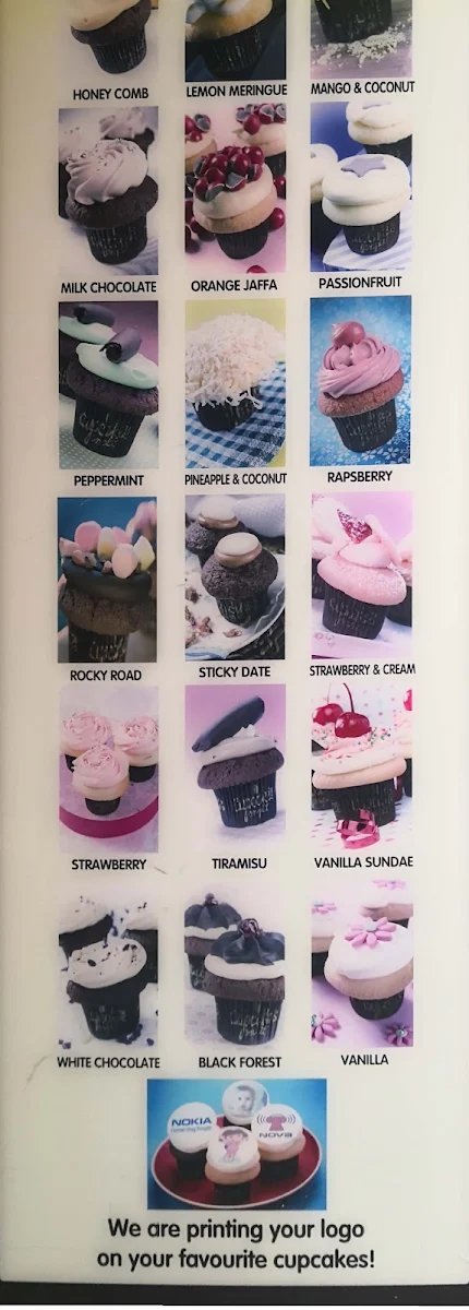 Menu, Cupcakes on Pitt