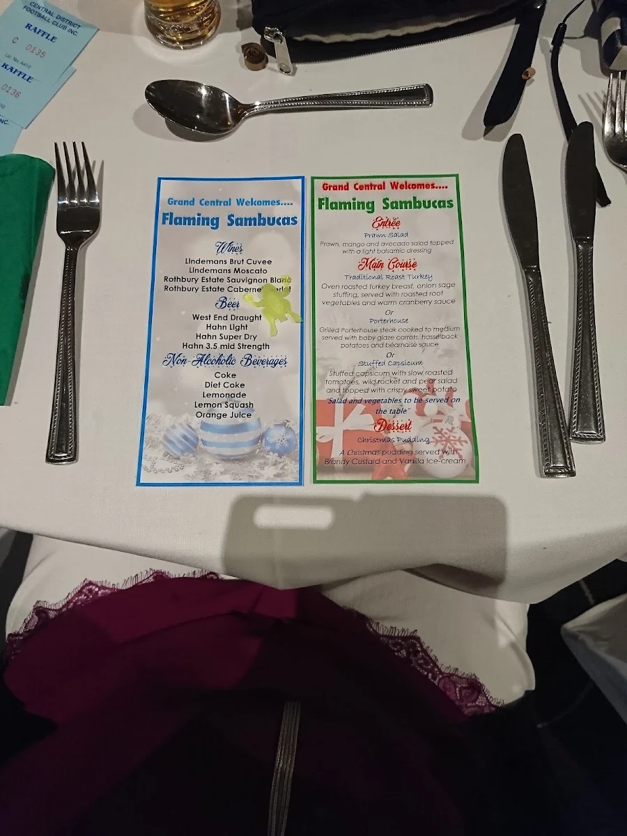 Menu, Grand Central