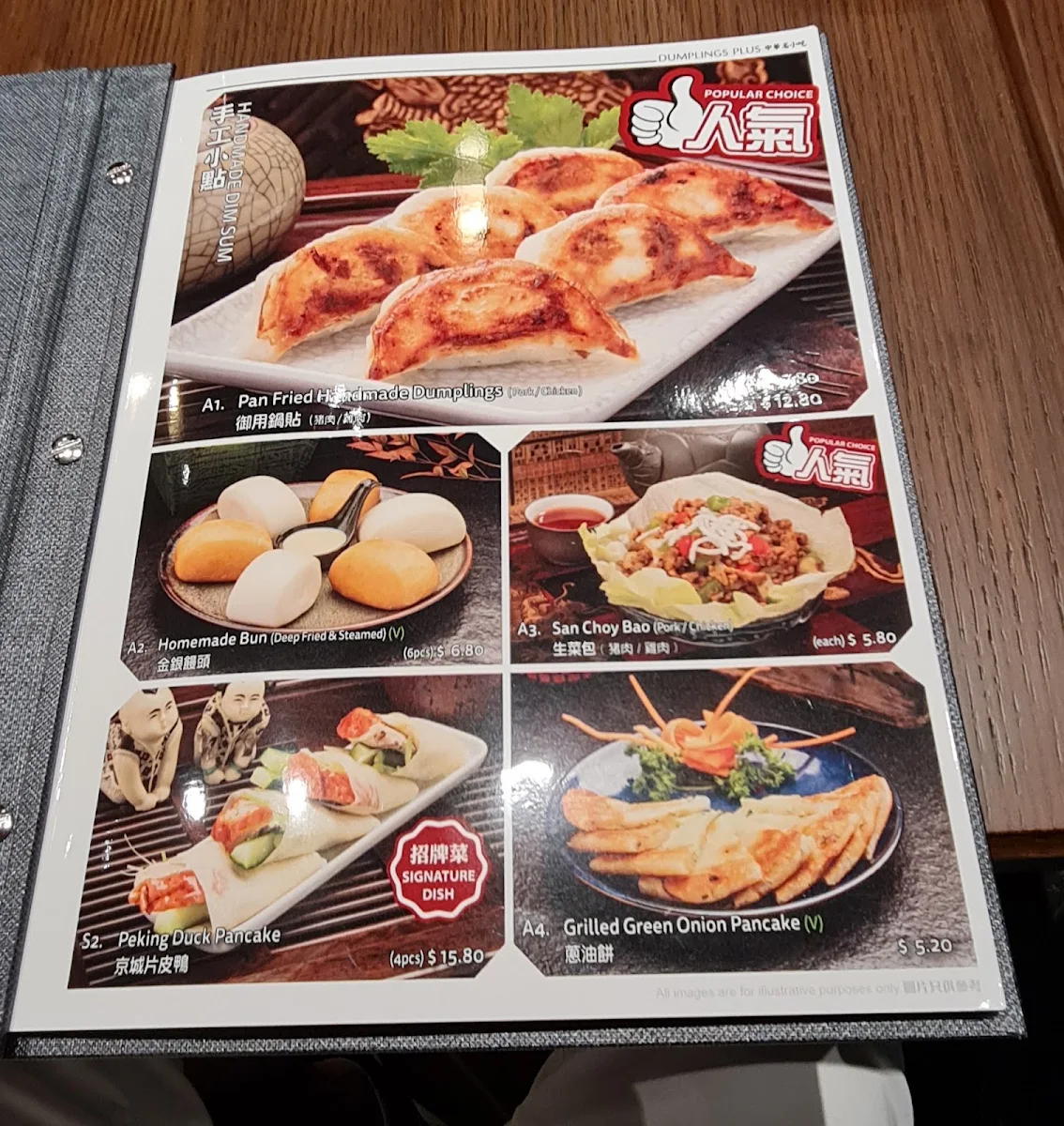 Menu, Dumplings Plus