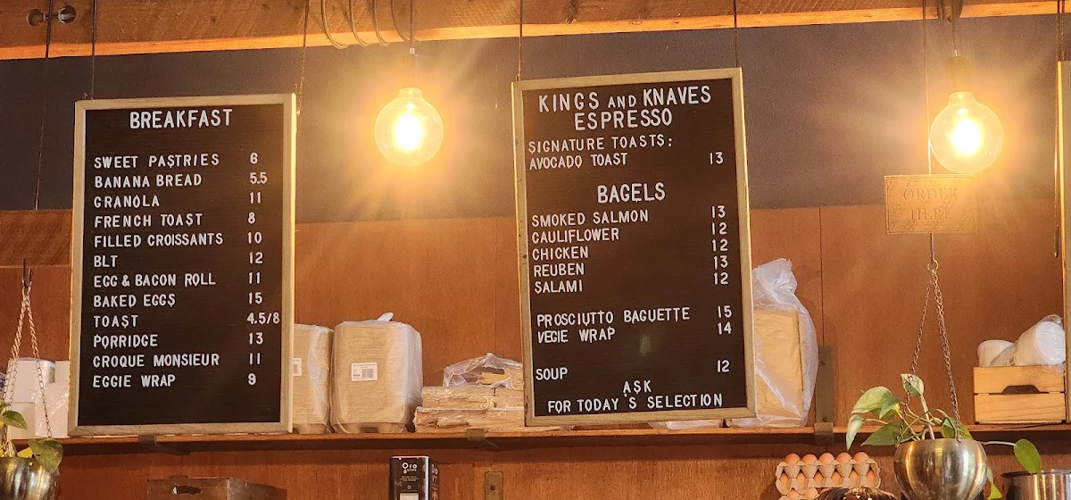Menu, Kings and Knaves Espresso