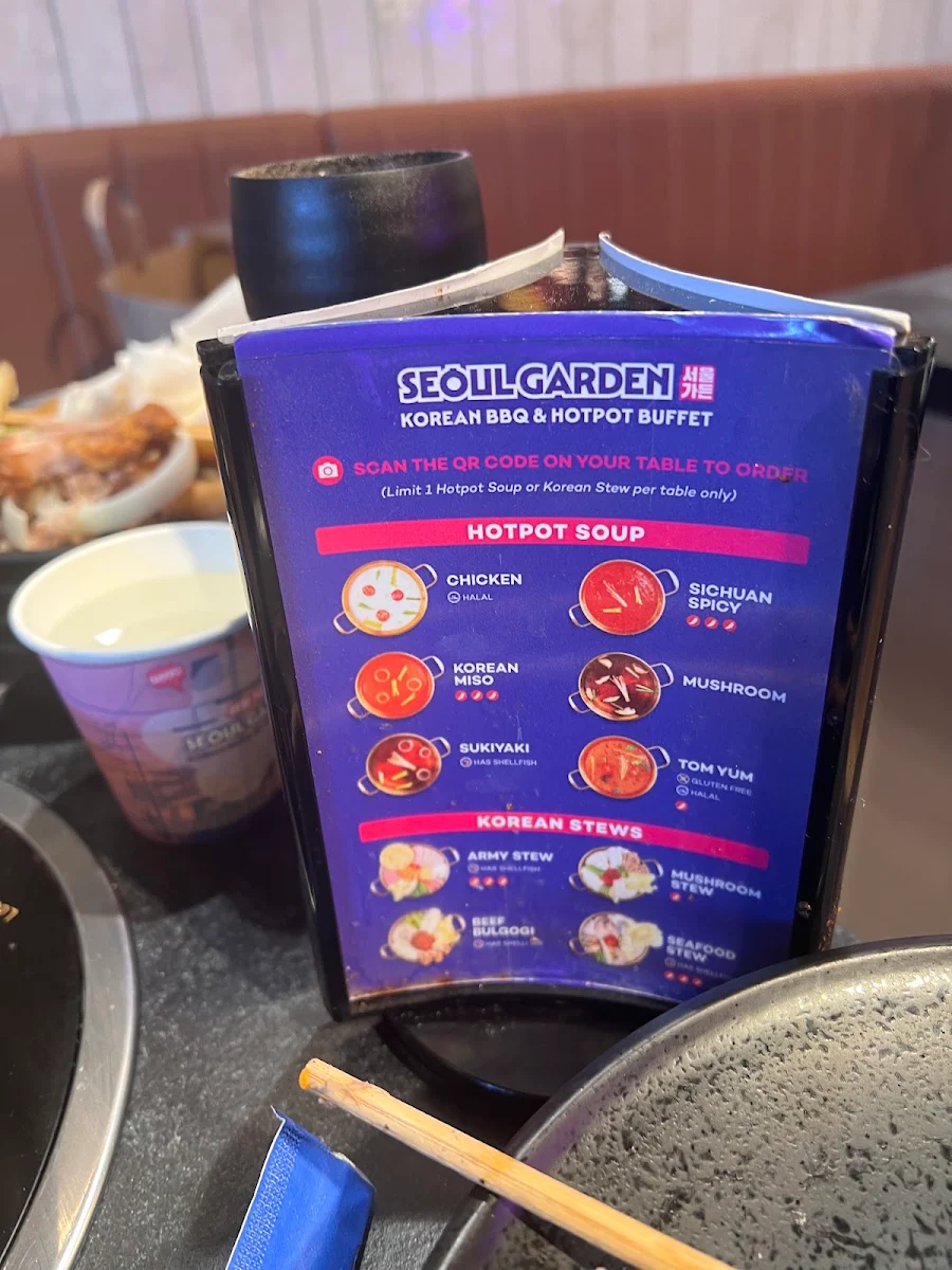 Menu, Seoul Garden Korean BBQ & Hot Pot Buffet - Epping