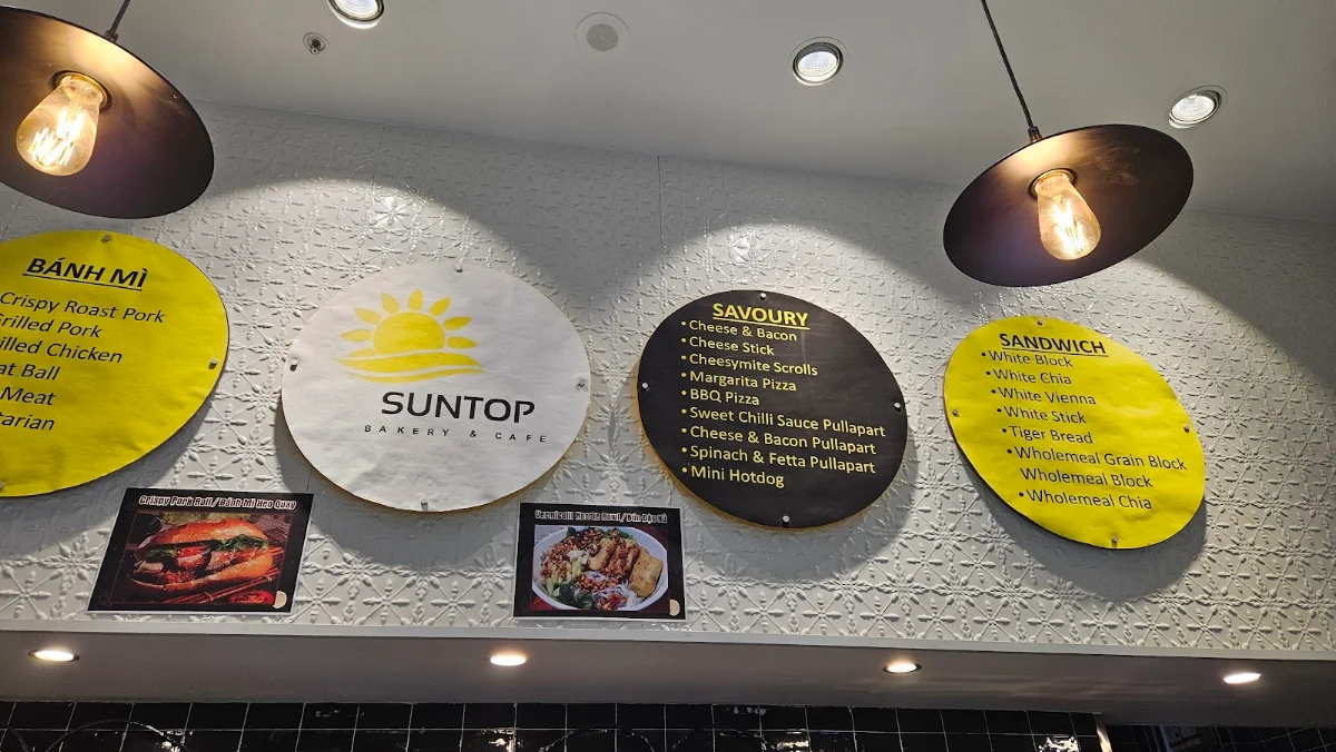 Menu, Suntop Bakery & Cafe