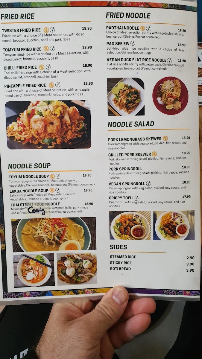 Menu, Twister Sister