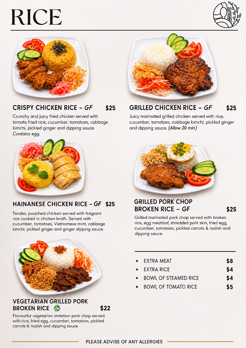 Menu, Special Dish Vietnamese Restaurant