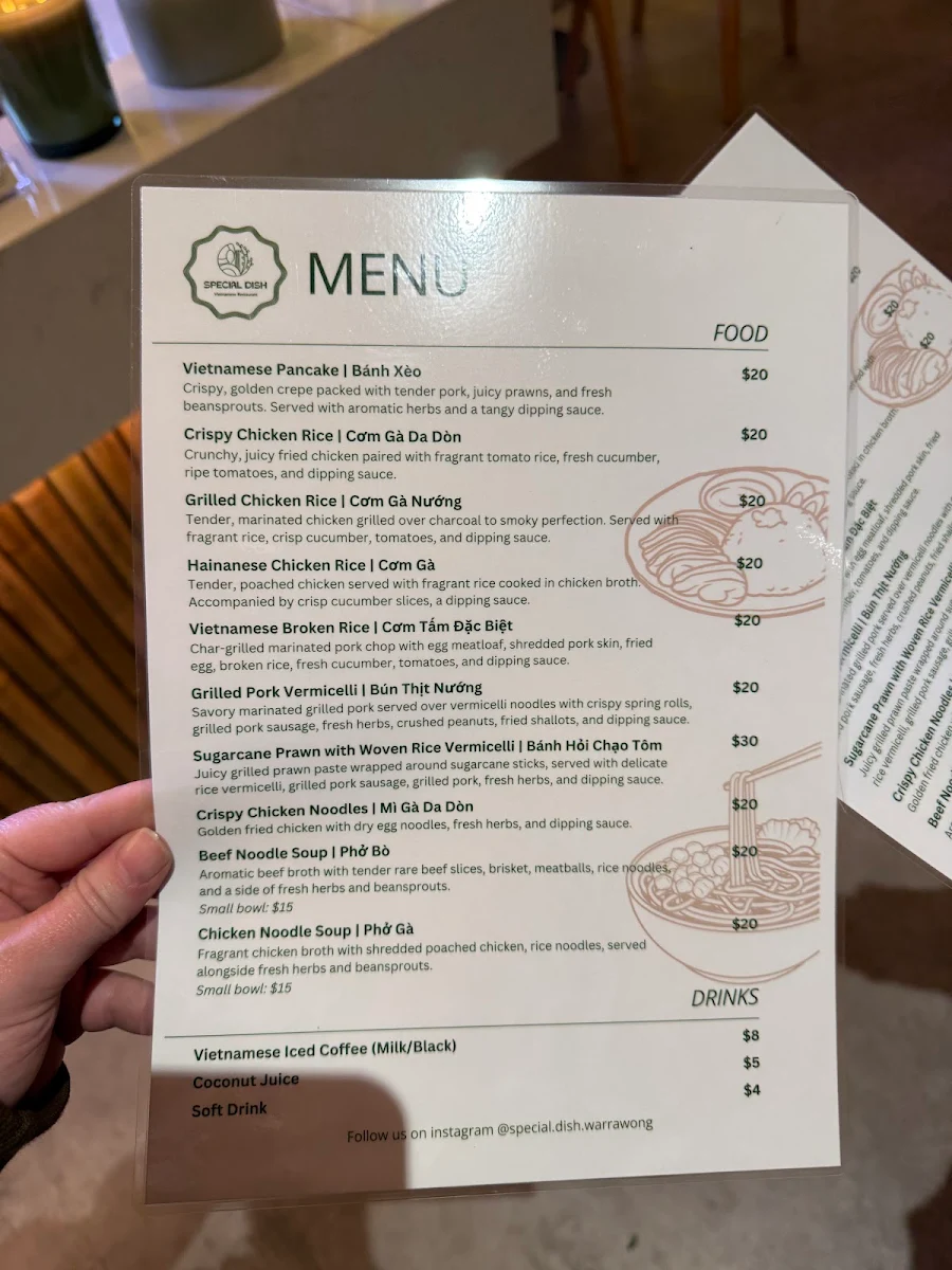 Menu, Special Dish Vietnamese Restaurant