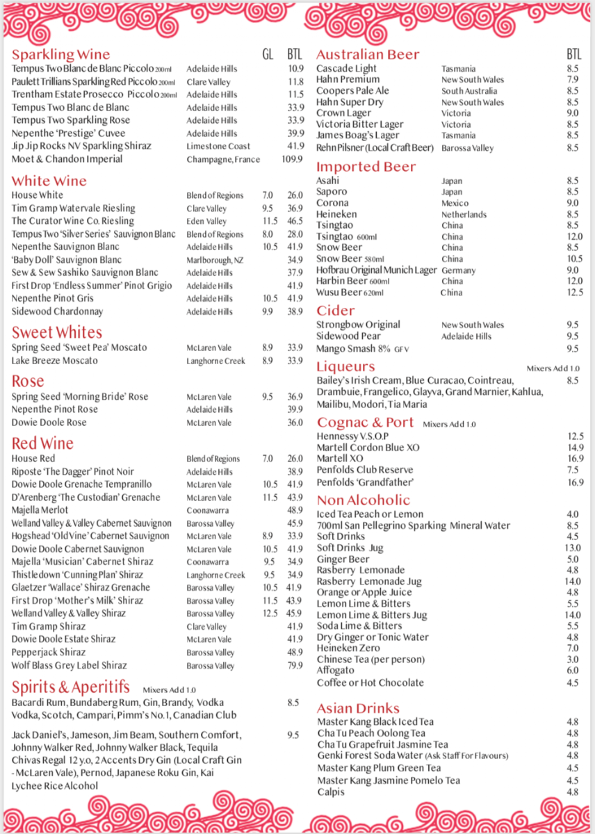 Menu, Forks & Chopsticks Asian Restaurant