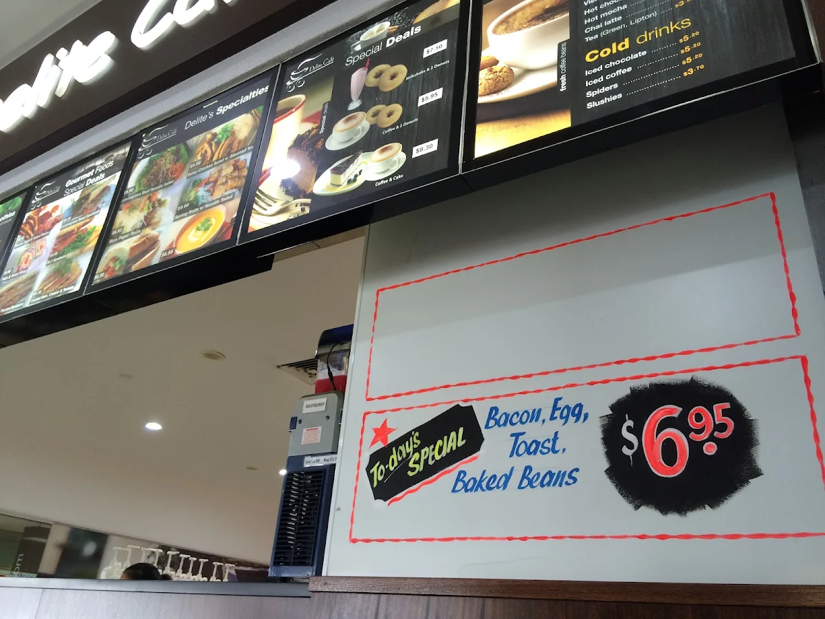 Menu, Delite Cafe