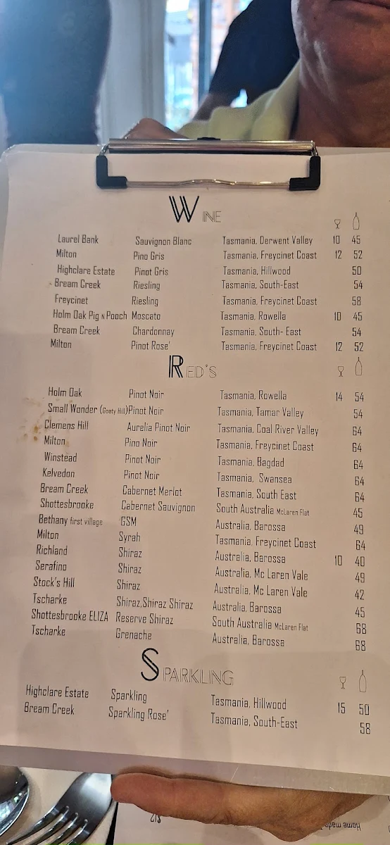 Menu, Toong Thong Thai Restaurant