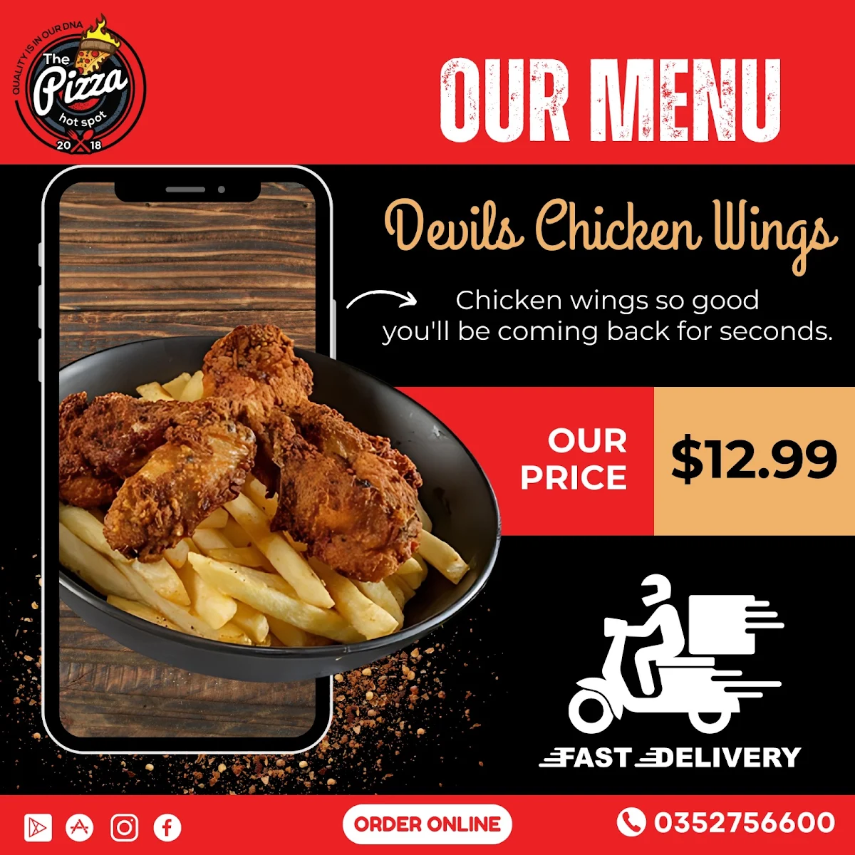 Menu, The Pizza Hot Spot - Pizza near Corio Vic