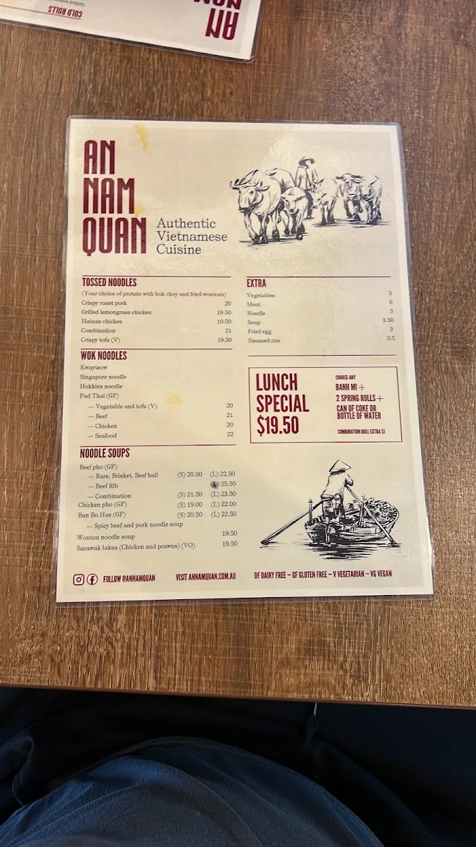 Menu, ANQ - An Nam Quan