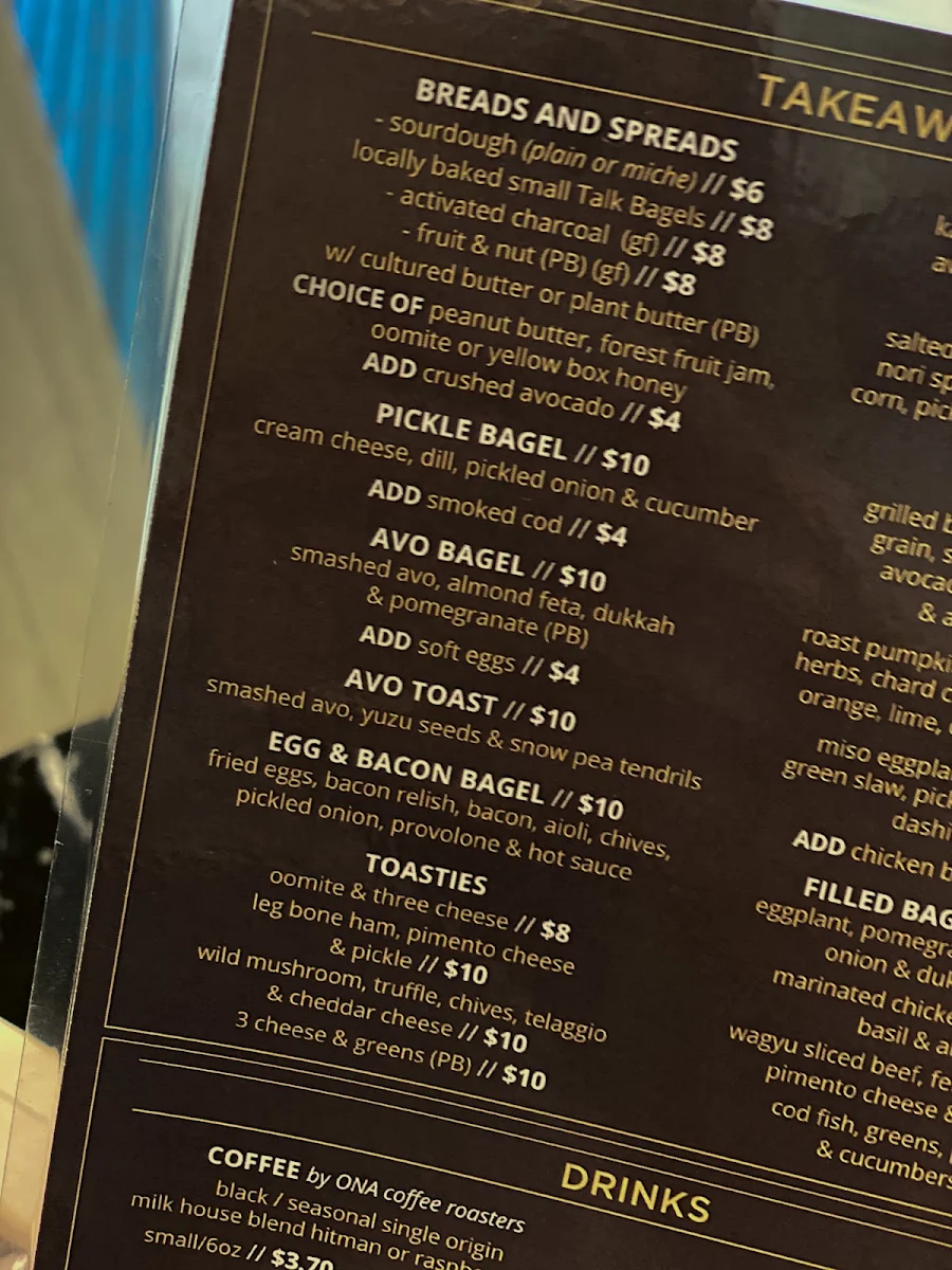 Menu, Sevens Specialty Coffee