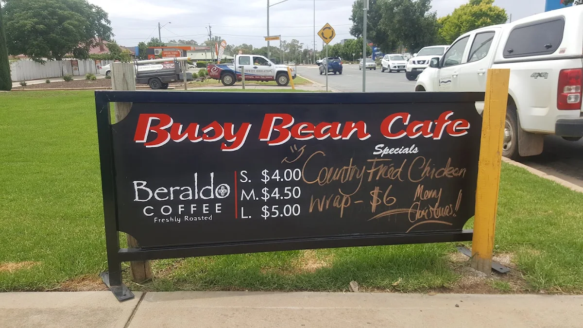 Menu, Busy Bean Cafe