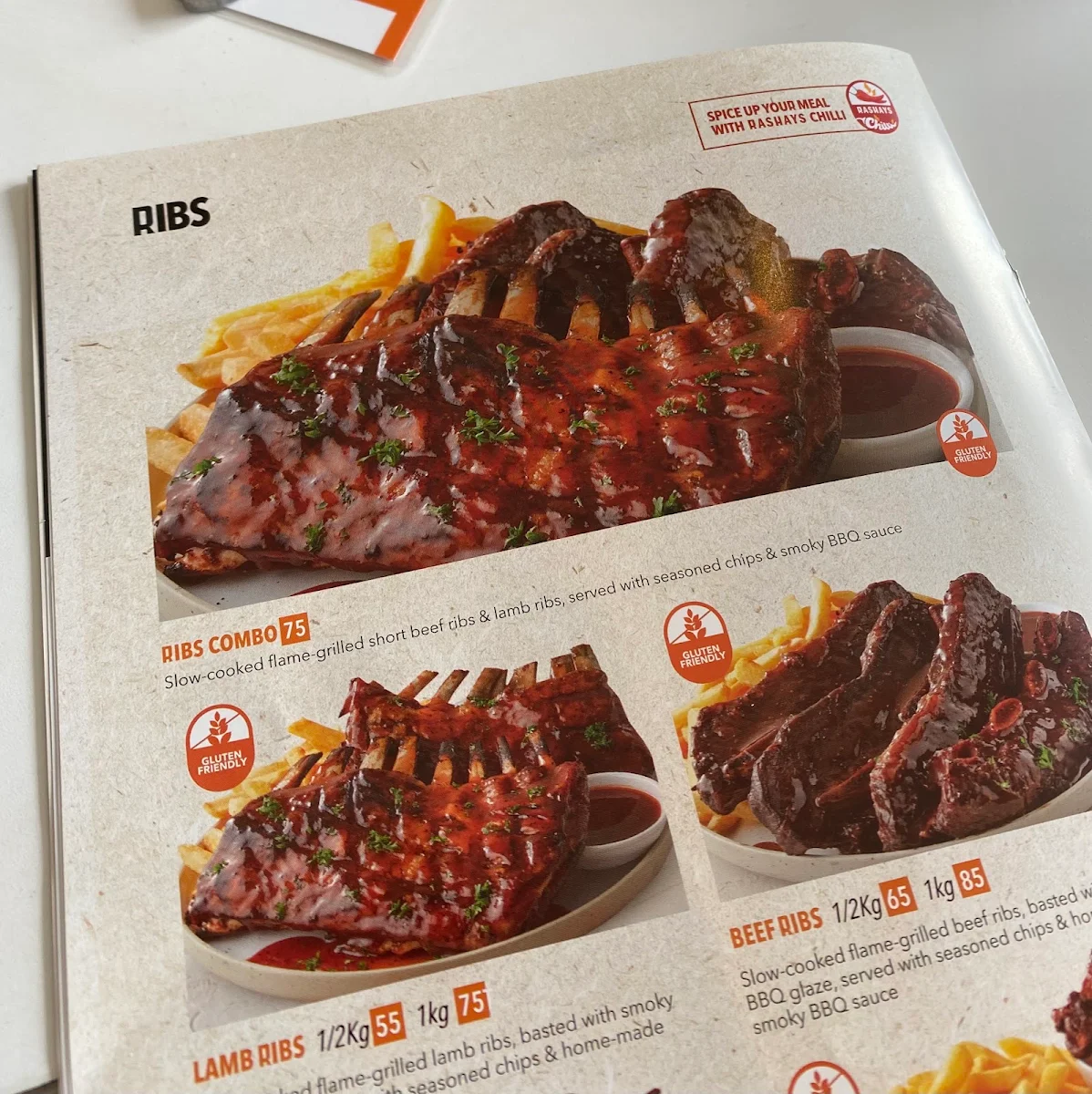 Menu, RASHAYS - Macquarie Street Liverpool