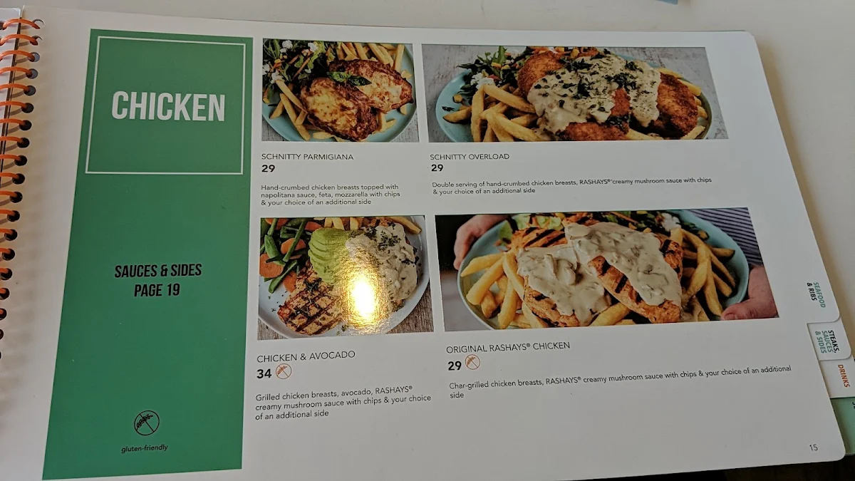 Menu, RASHAYS - Macquarie Street Liverpool