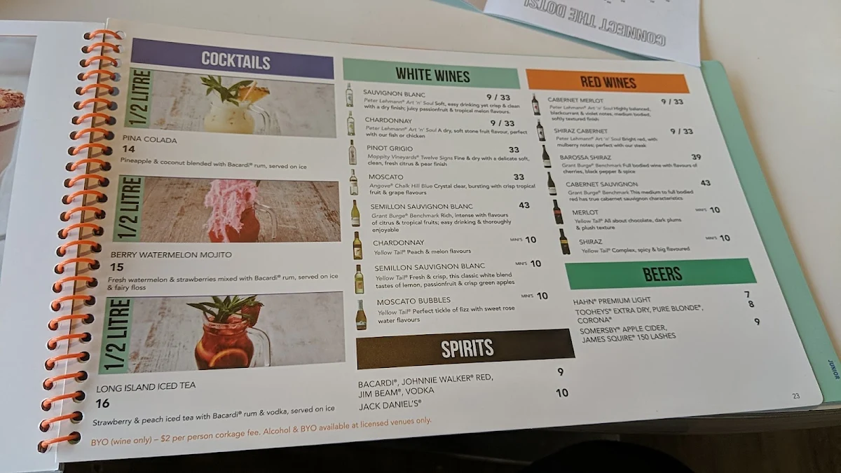 Menu, RASHAYS - Macquarie Street Liverpool