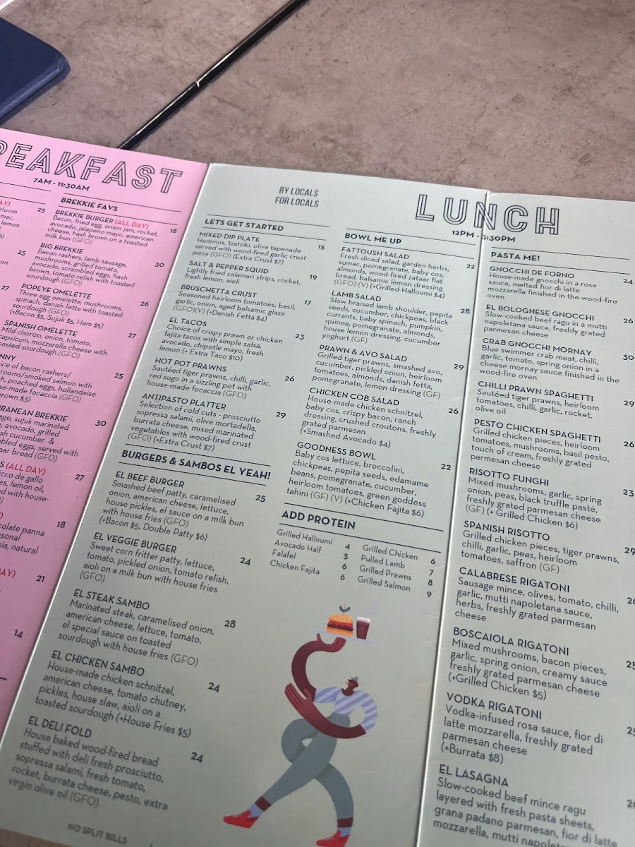 Menu, Els Cafe & Bar