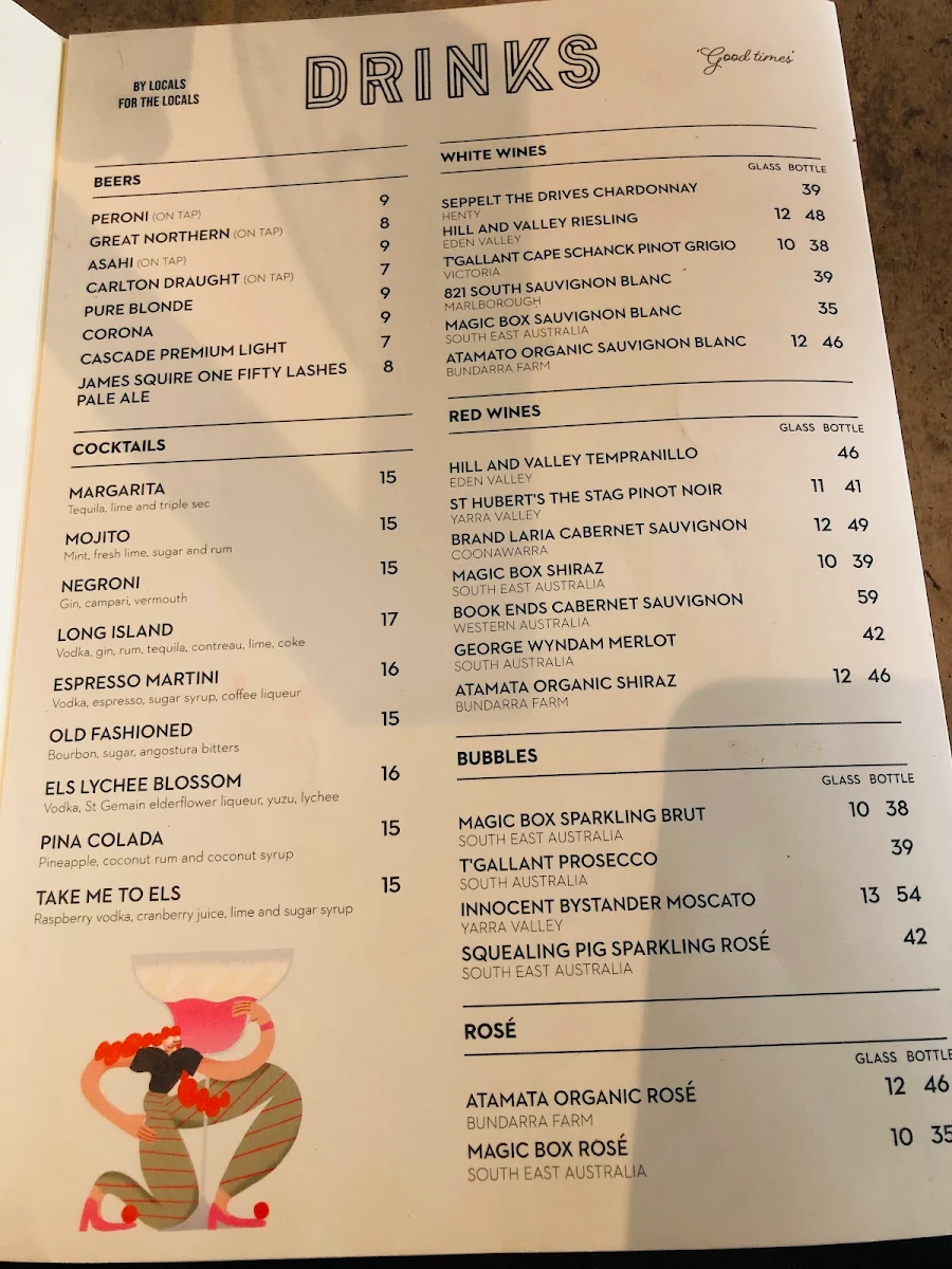 Menu, Els Cafe & Bar