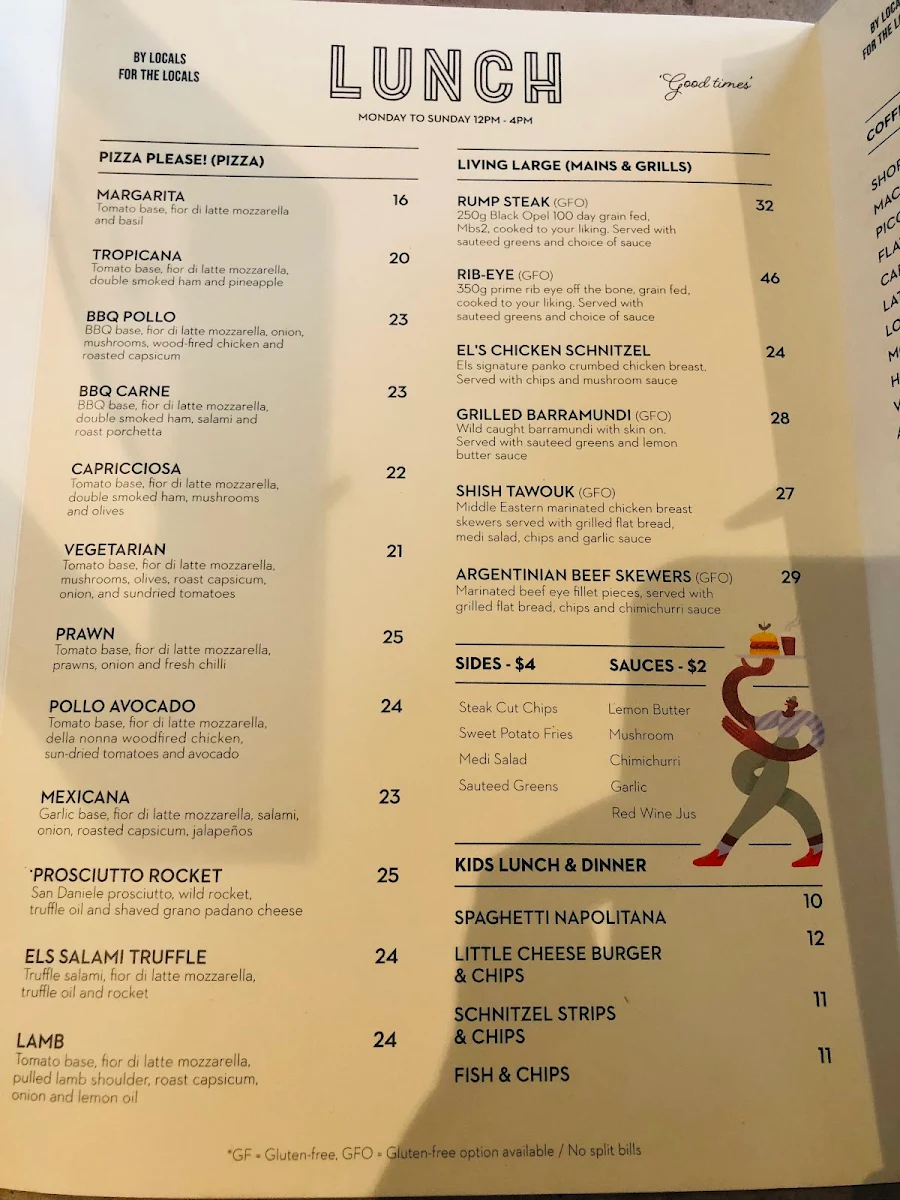 Menu, Els Cafe & Bar