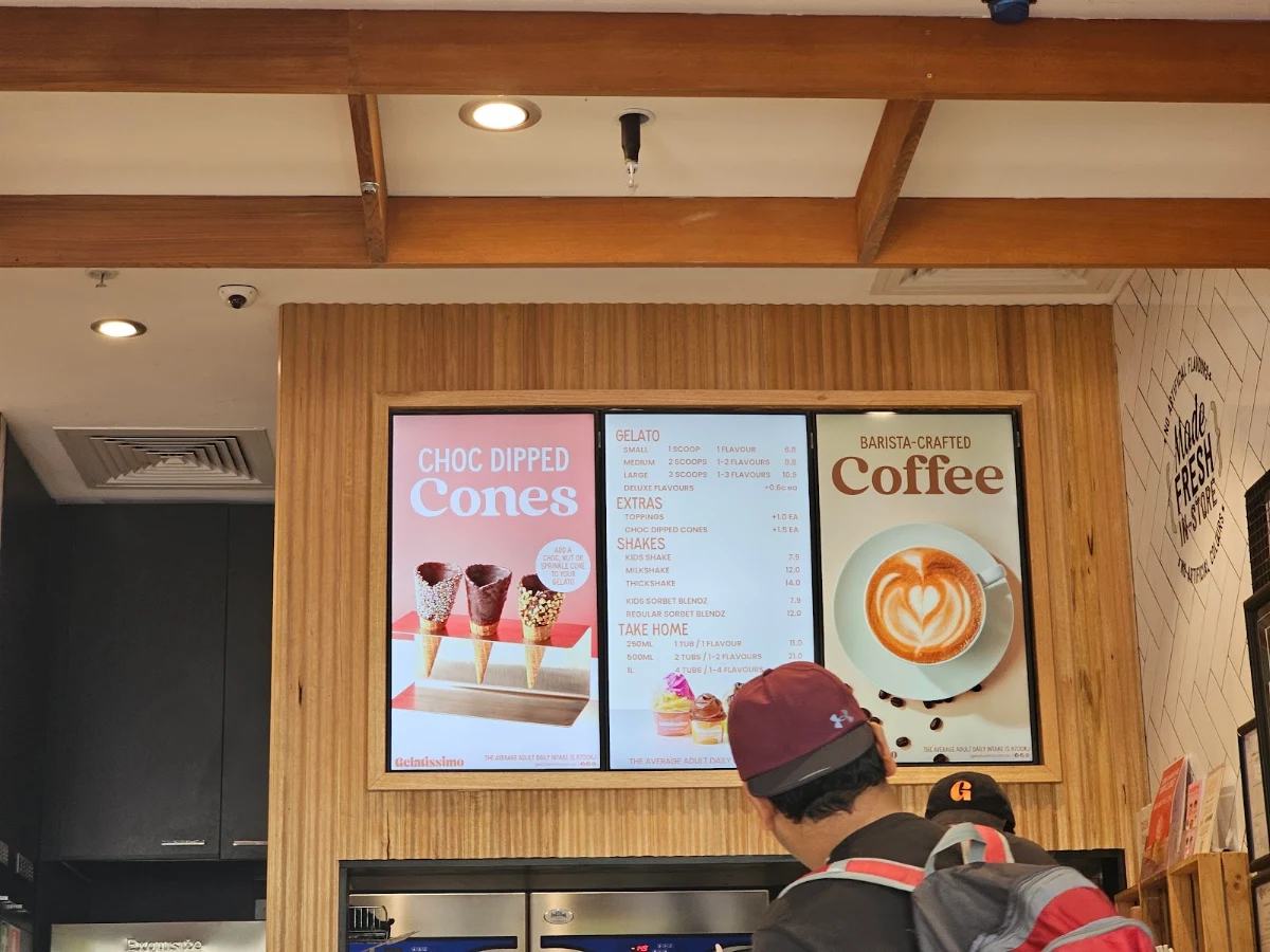 Menu, Gelatissimo Gungahlin